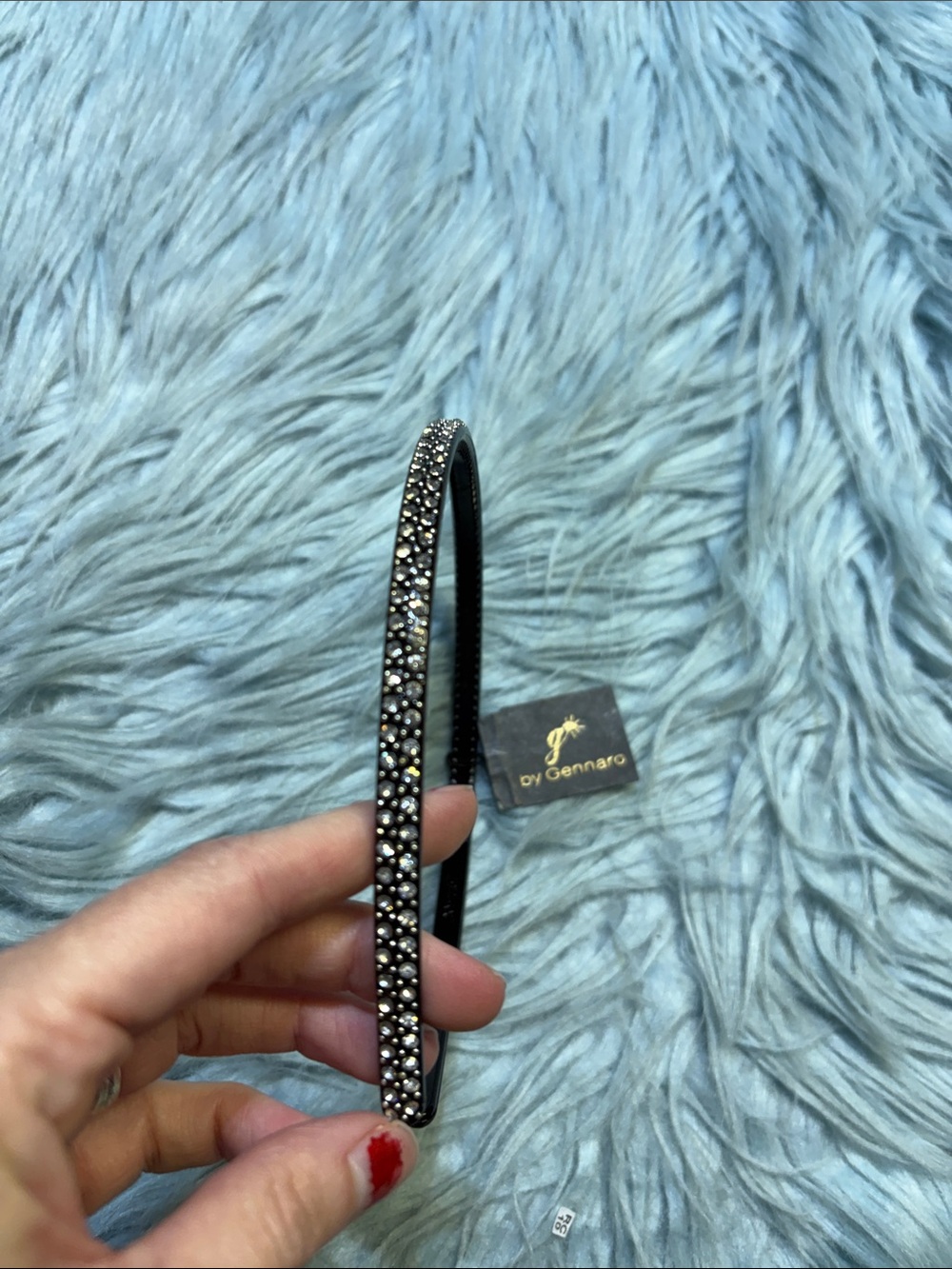 NWT By Gennaro Black Crystal-Embellished Headband